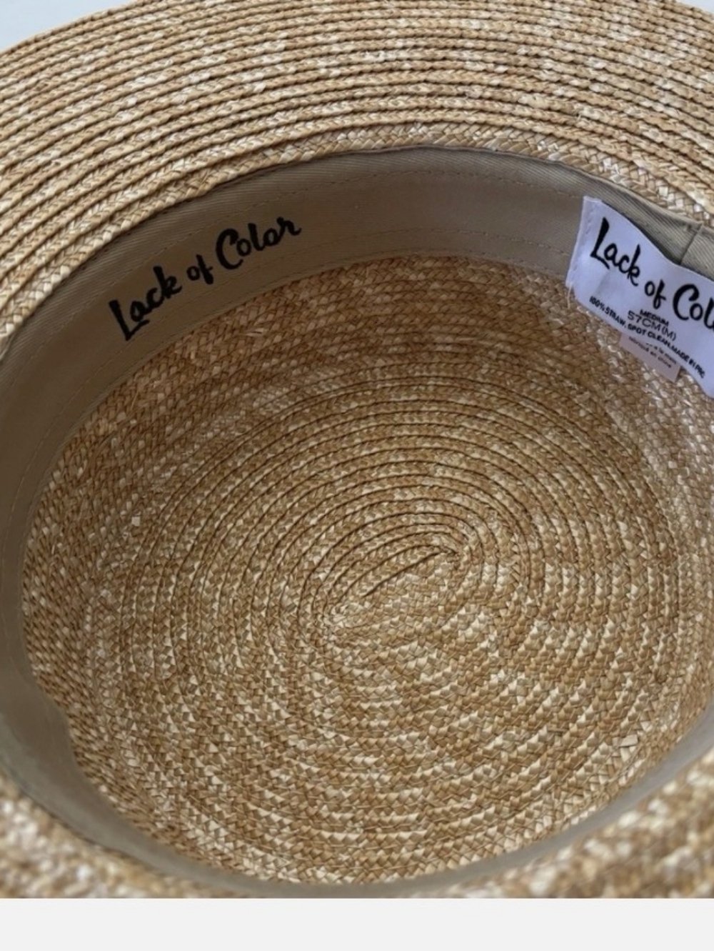 Lack Of Color Natural Straw Boater Hat - Medium - Picture 3 of 4